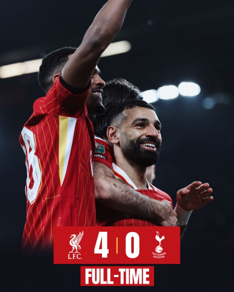 早报:利物浦4-0淘汰热刺,与纽卡会师联赛杯决赛!